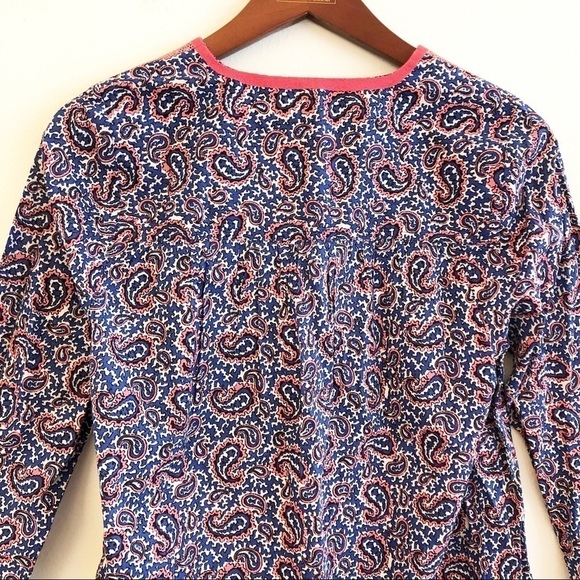 J. CREW Factory NWT Paisley Lace Trimmed Tunic Top Size Small in Coral and Blue - Picture 8 of 13